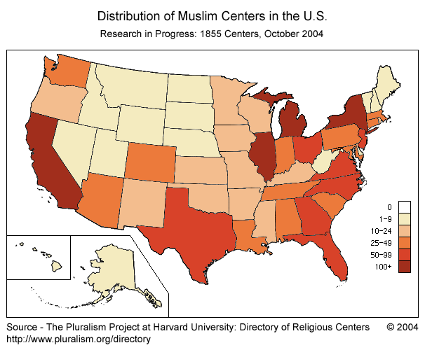 islam amerika distribucija muslimani