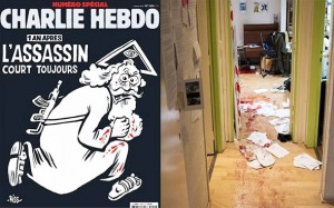 Charlie Hebdo “apstraktnog boga” sa masonskom piramidom na glavi optužio za prošlogodišnji masakr u svojoj redakciji