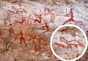 PRAVA POVIJEST? Pretpovijesna pećinska umjetnost koja prikazuje ljude u lovu na dinosaure otkrivena u Kuvajtu