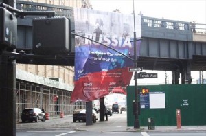 Usred New Yorka osvanuo transparent: Zamislite svijet bez Rusije