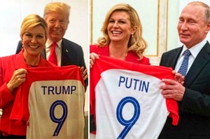 Koincidencija? Hrvatska liderica poklonila Putinu i Trumpu dres sa identičnim brojevima